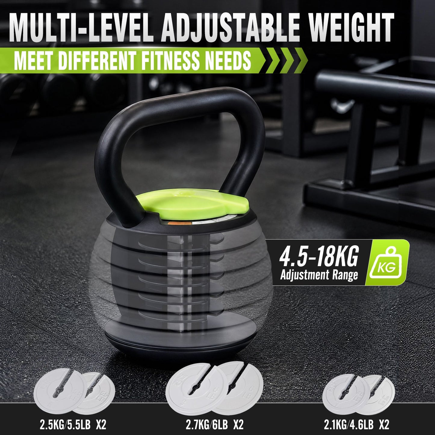 Advwin Adjustable Kettlebell Weight Set for Home Gym