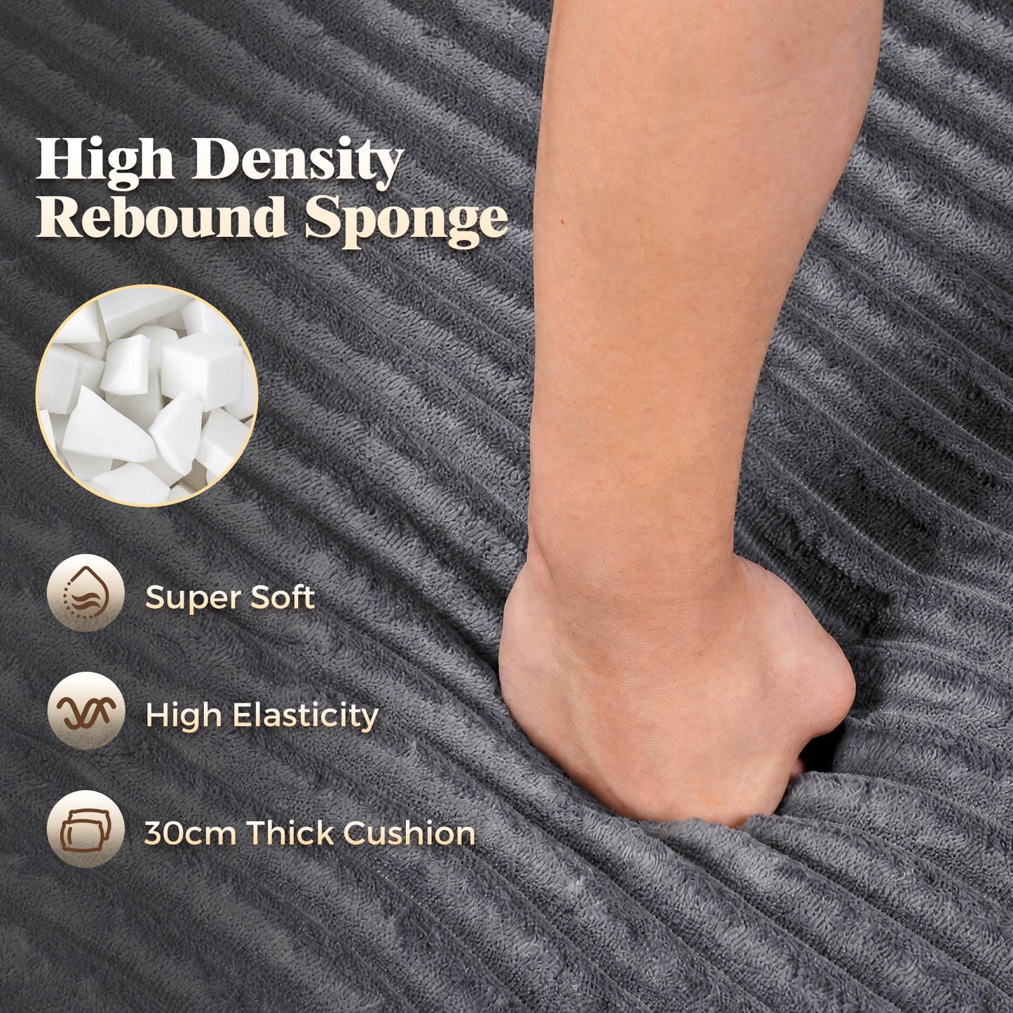 Advwin Bean Bag Floor Sofa w/ High-Density Foam