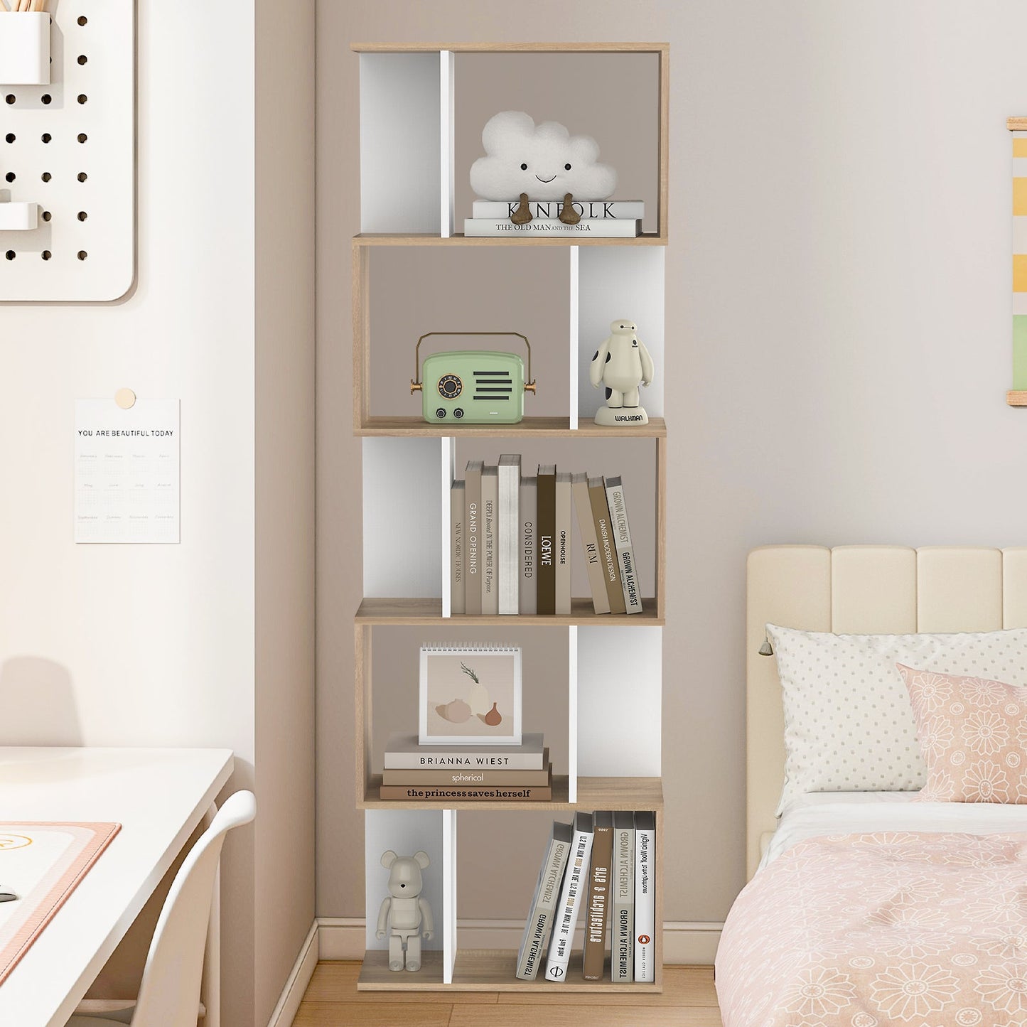 Advwin 5-tier Display Bookcase Bookshelf Storage