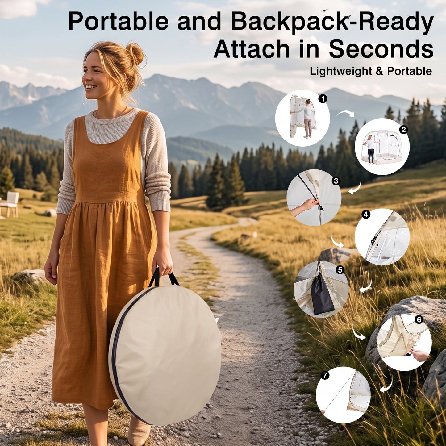Advwin 2-5 Person Clear Bubble Dome Tent with Windows