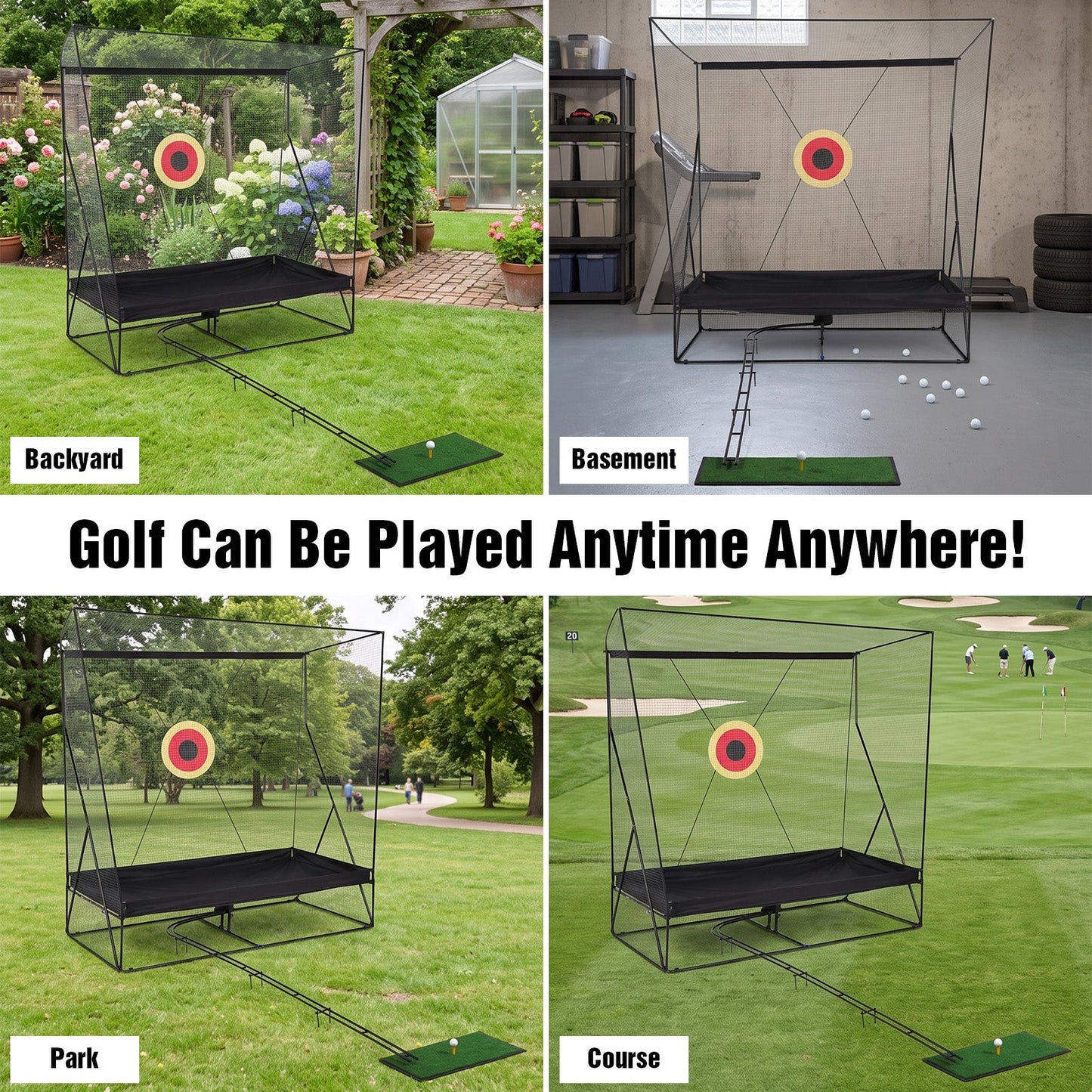 Advwin 10 x 8 FT Golf Practice Net w/ Automatic Ball Return