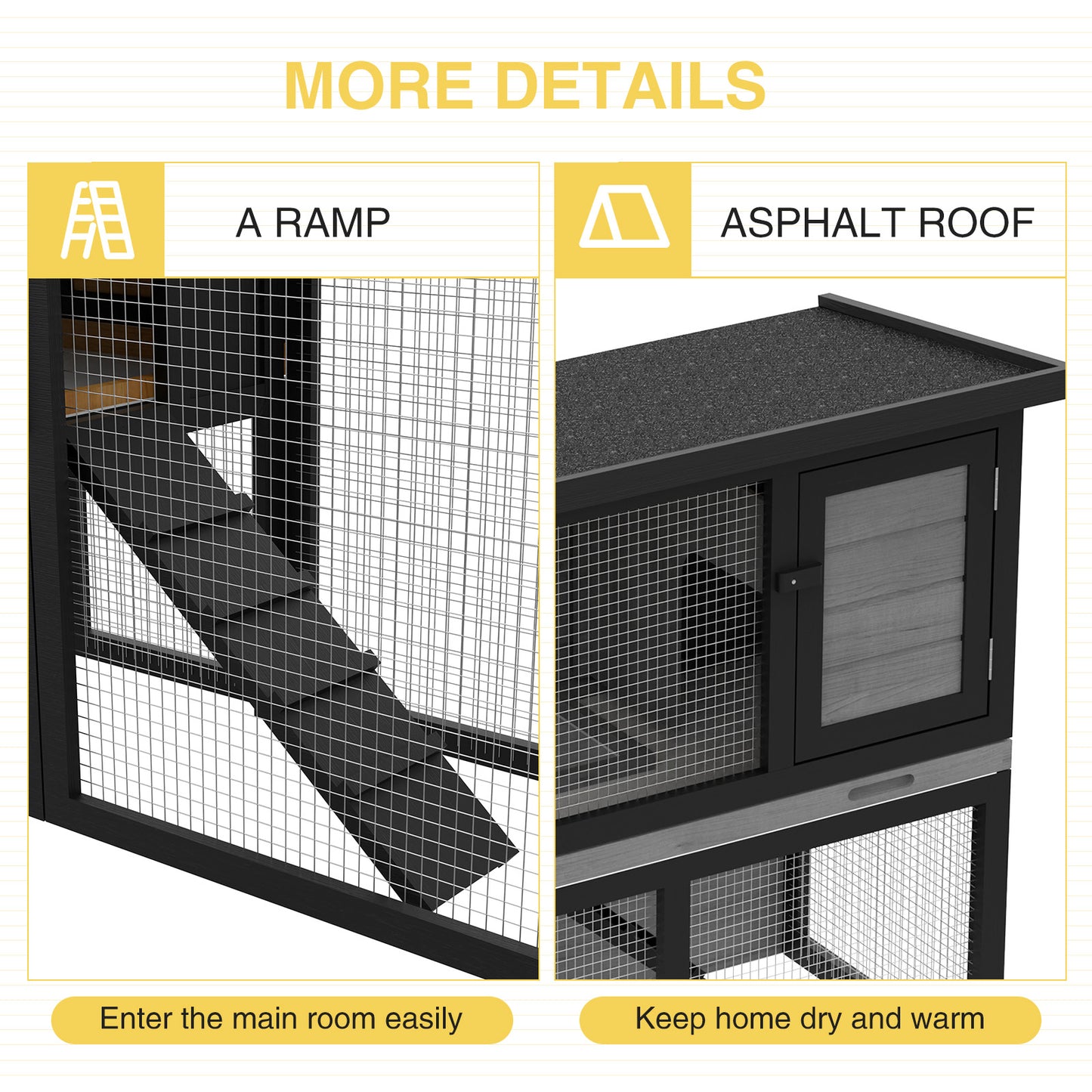 Advwin Rabbit Hutch 2 storey Wooden Pet Cage