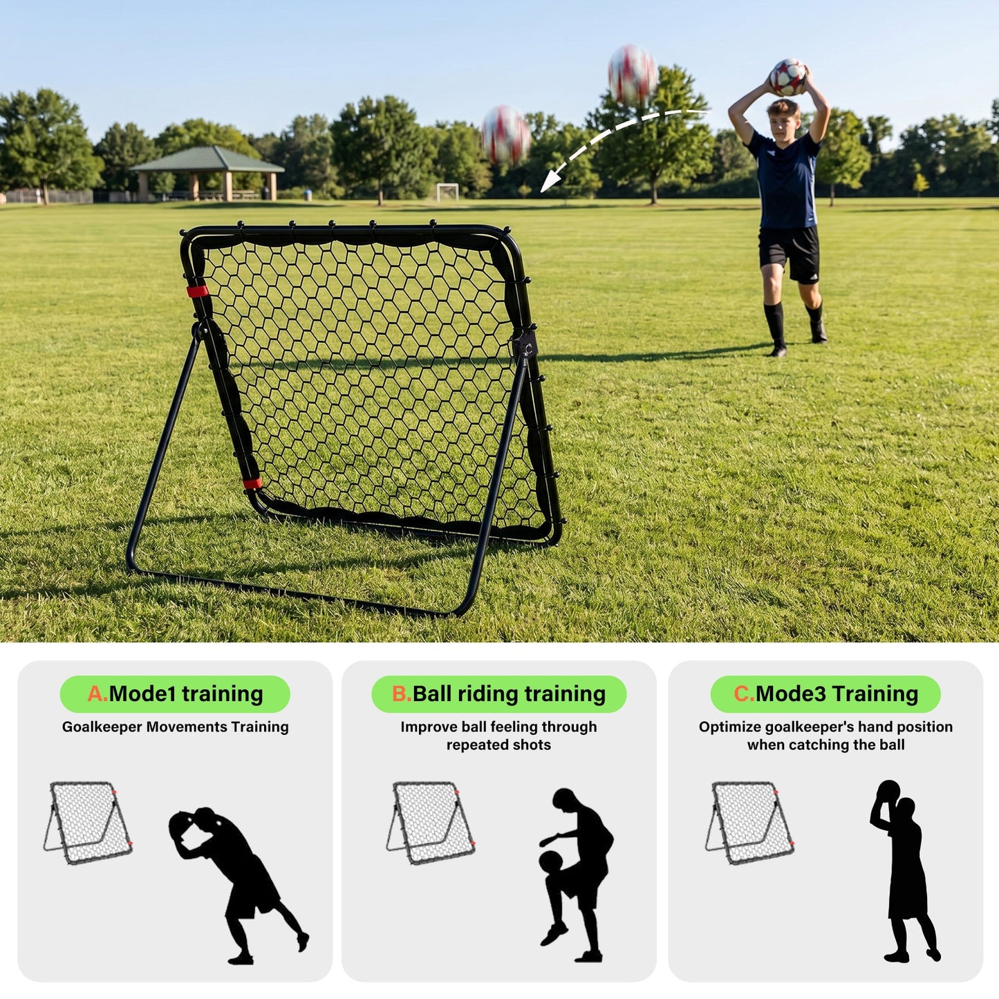 Advwin 1x1m Foldable Soccer Rebound Net