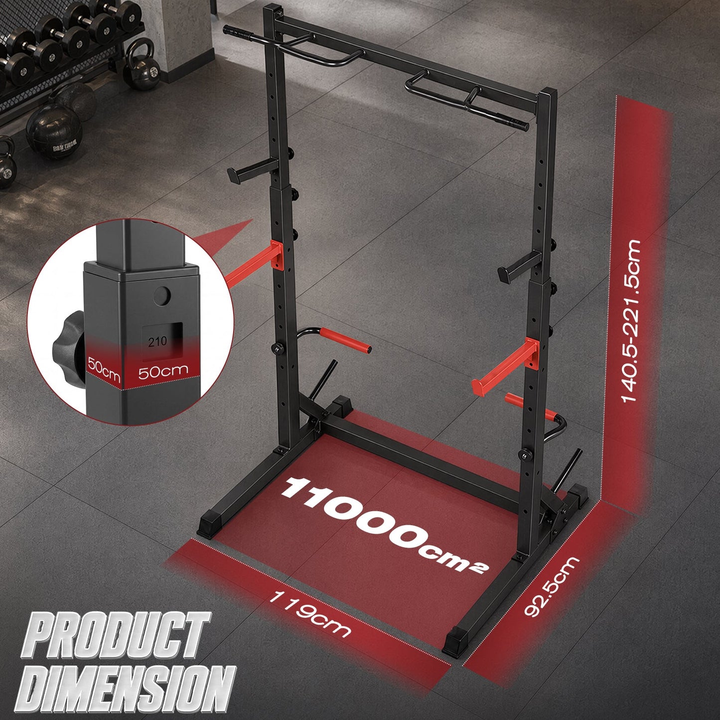 Advwin Adjustable Squat Rack with Pull Up Bar