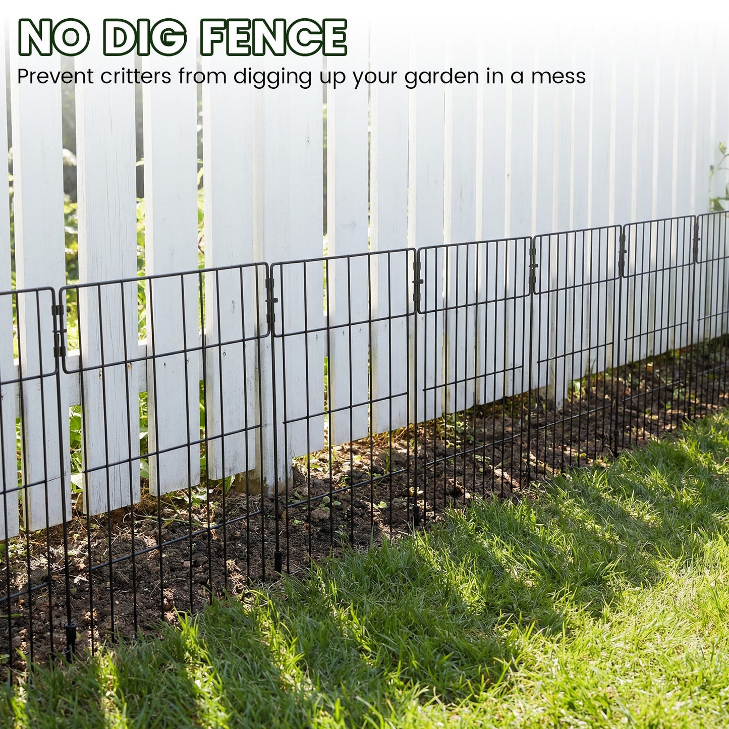 Advwin 20 Panels Metal Garden Fence Animal Barrier