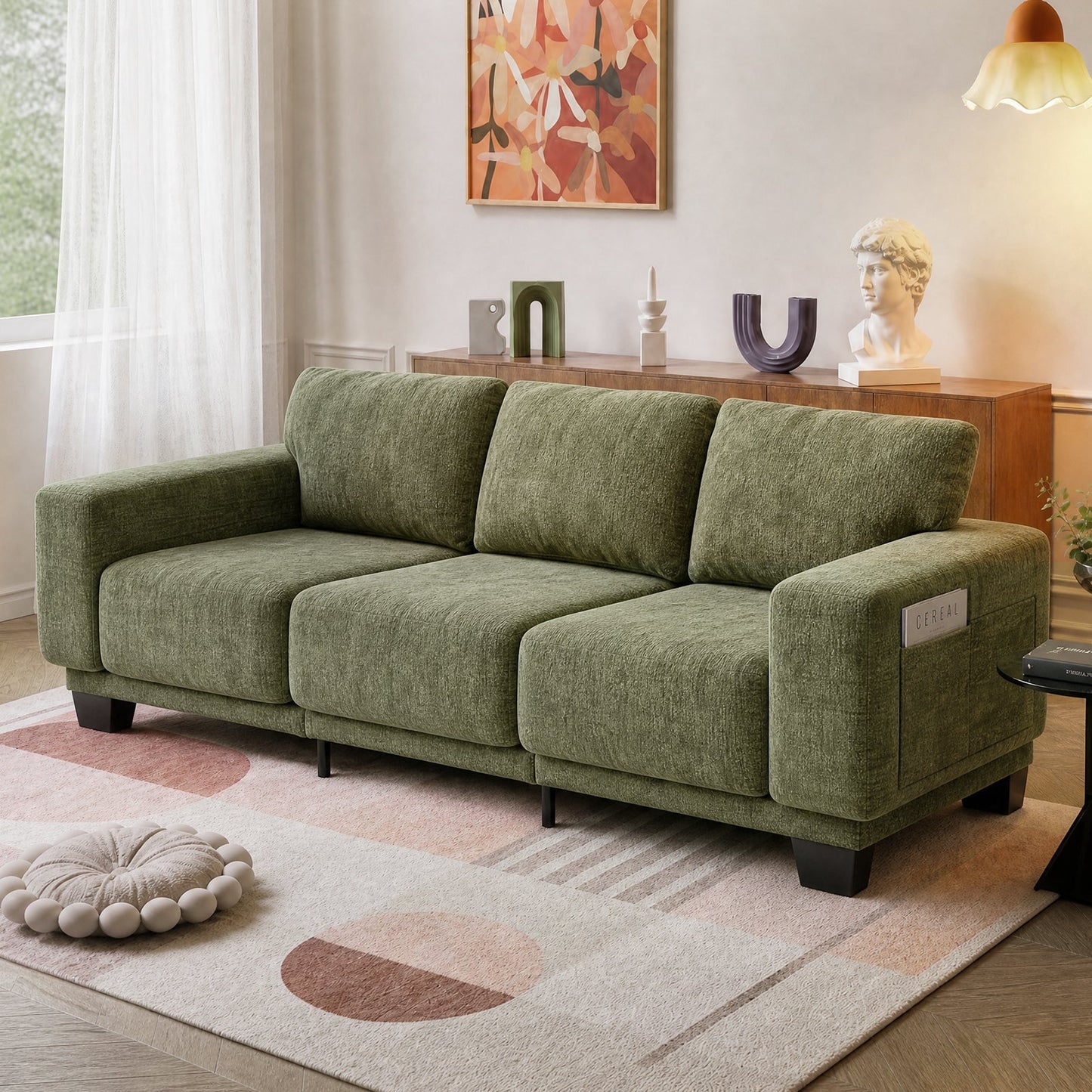 Advwin 3 Seater Sofa with Removable Backrest 225cm