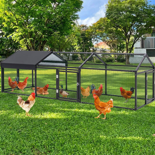 Advwin Metal Chicken Coop with 3 Lockable Doors