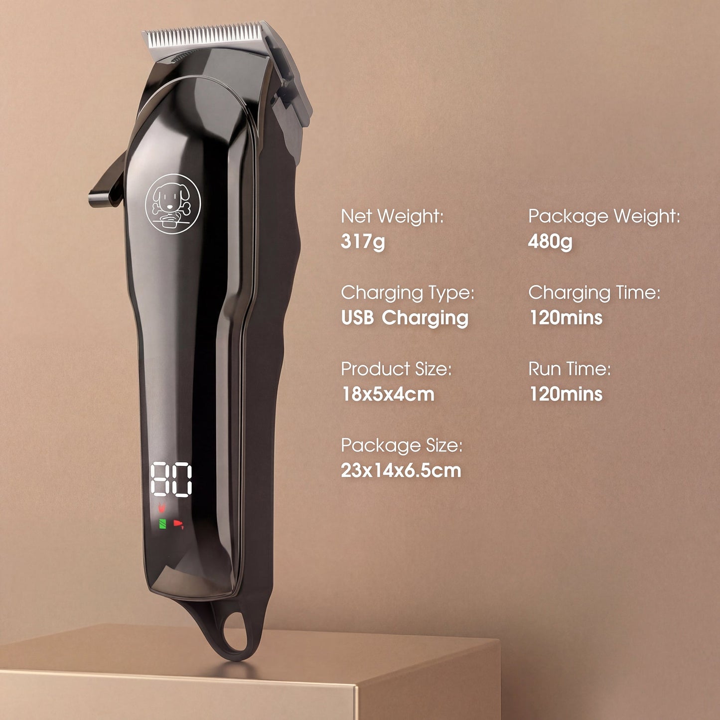 Advwin Electric Pet Hair Clipper with 4-Level Blades