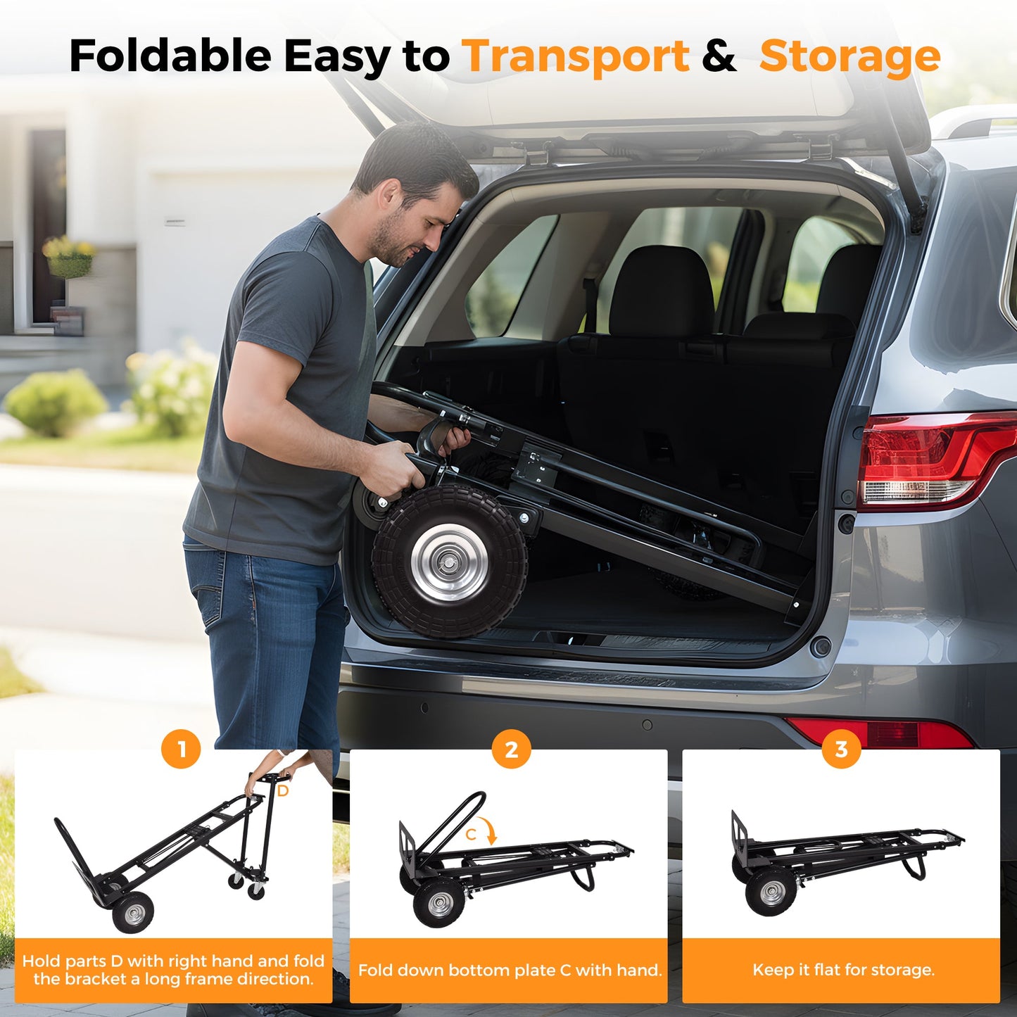 Advwin Portable 4 in 1 Aluminum Hand Truck