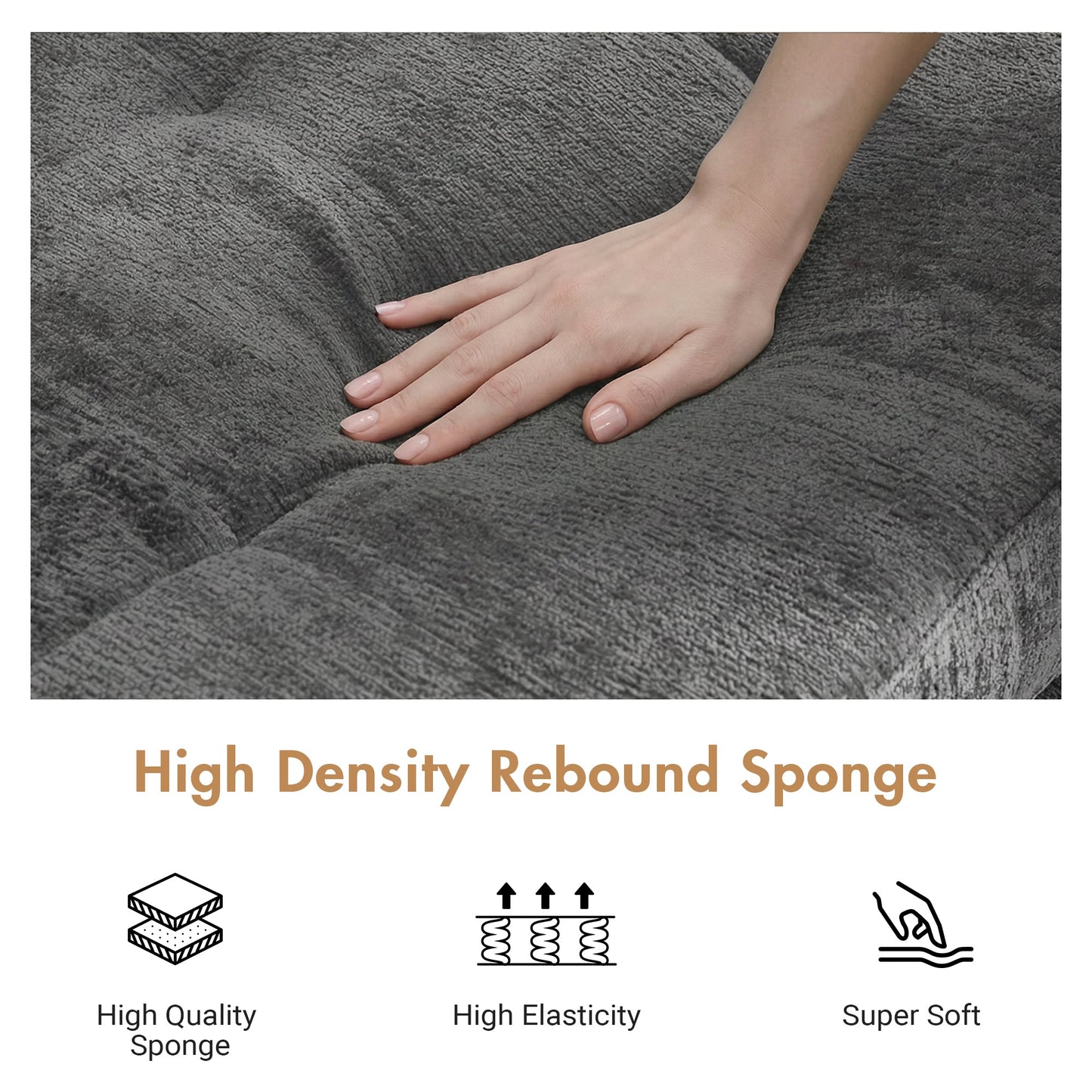 Advwin Modern Armless Chenille Lounge Sofa Chair Grey
