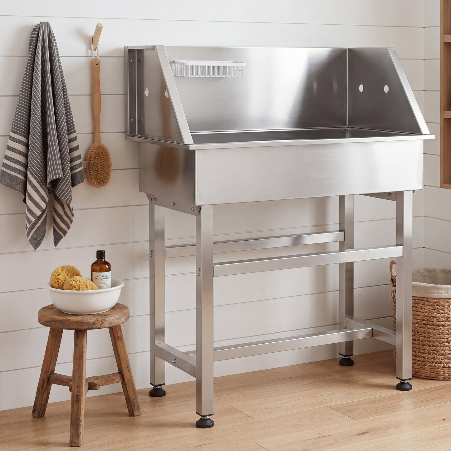 Advwin 34" Stainless Steel Dog Grooming Bath Tub