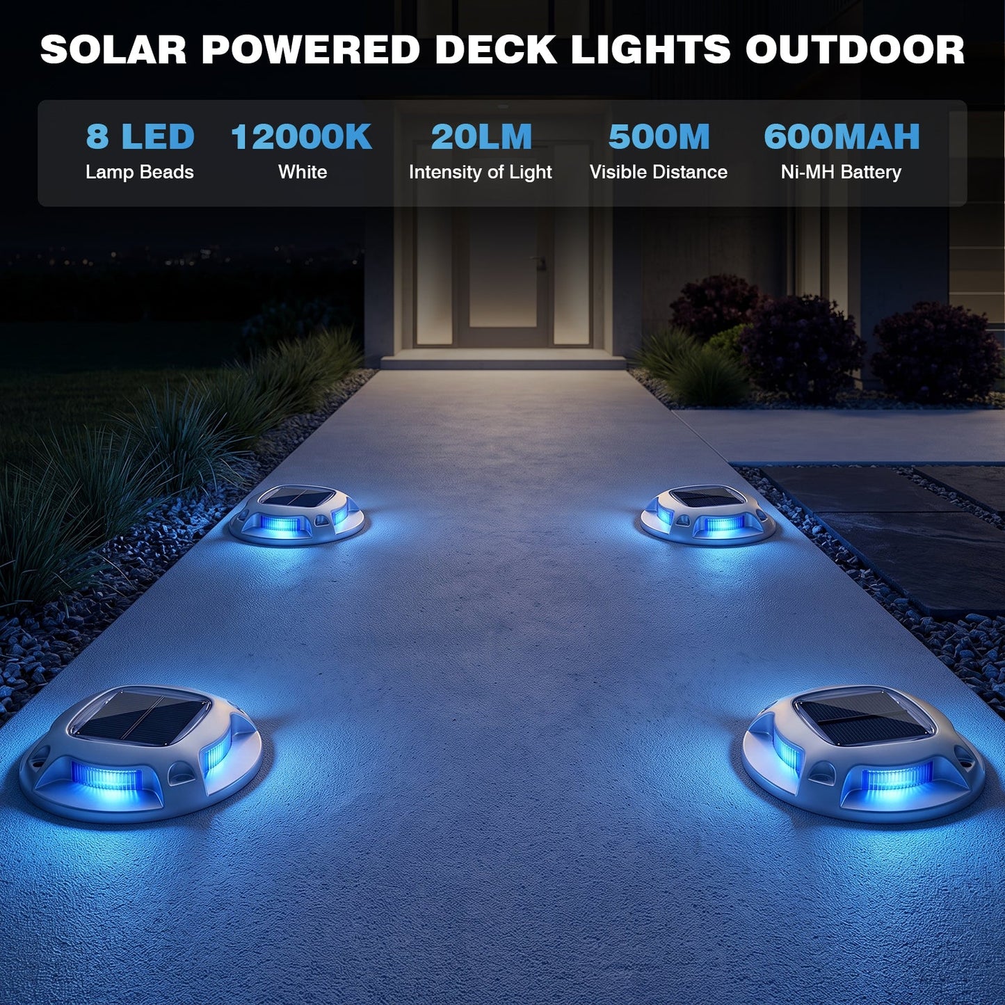 Advwin Solar Deck Lights  2 Color in 1 Driveway Lights