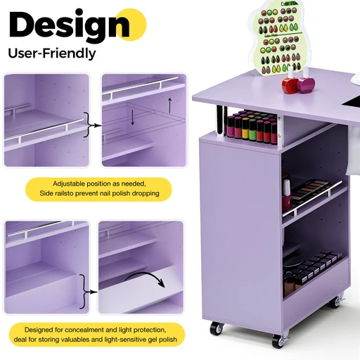 Advwin Manicure Table Nail Desk with Dust Collector