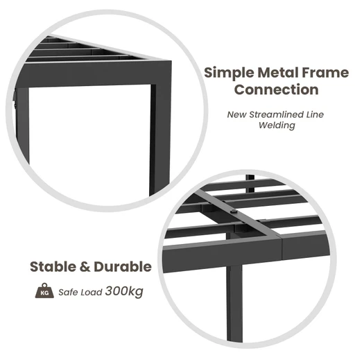 Advwin Metal Bed Frame Single Size Black