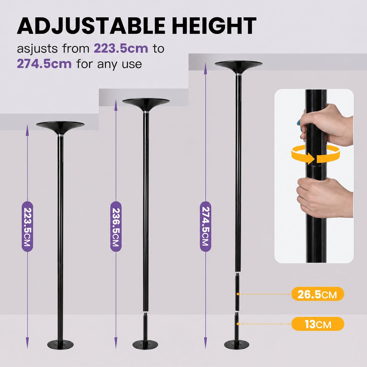 Advwin Dance Pole for Home Height Adjustable