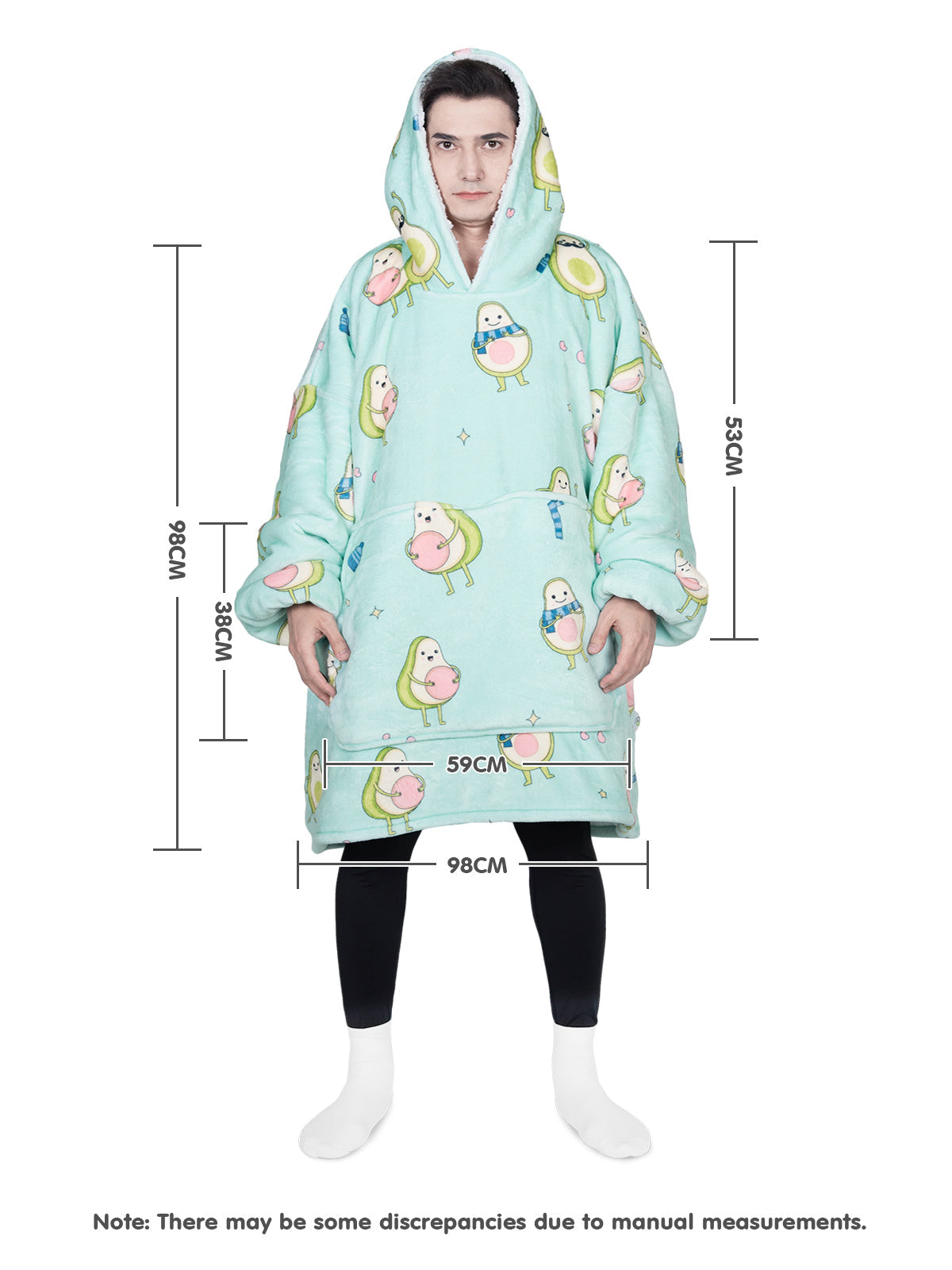 Advwin Oversized Sherpa Wearable Blanket Hoodie Adult