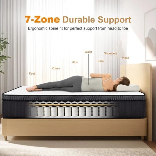 Advwin 32cm Double Mattress Pocket Spring Medium Firm