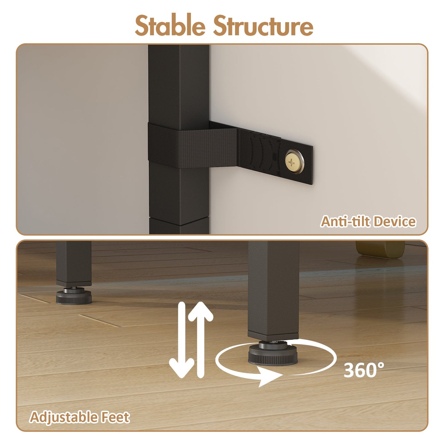 Advwin LED Bedside Table w/ AC Outlets and USB Ports