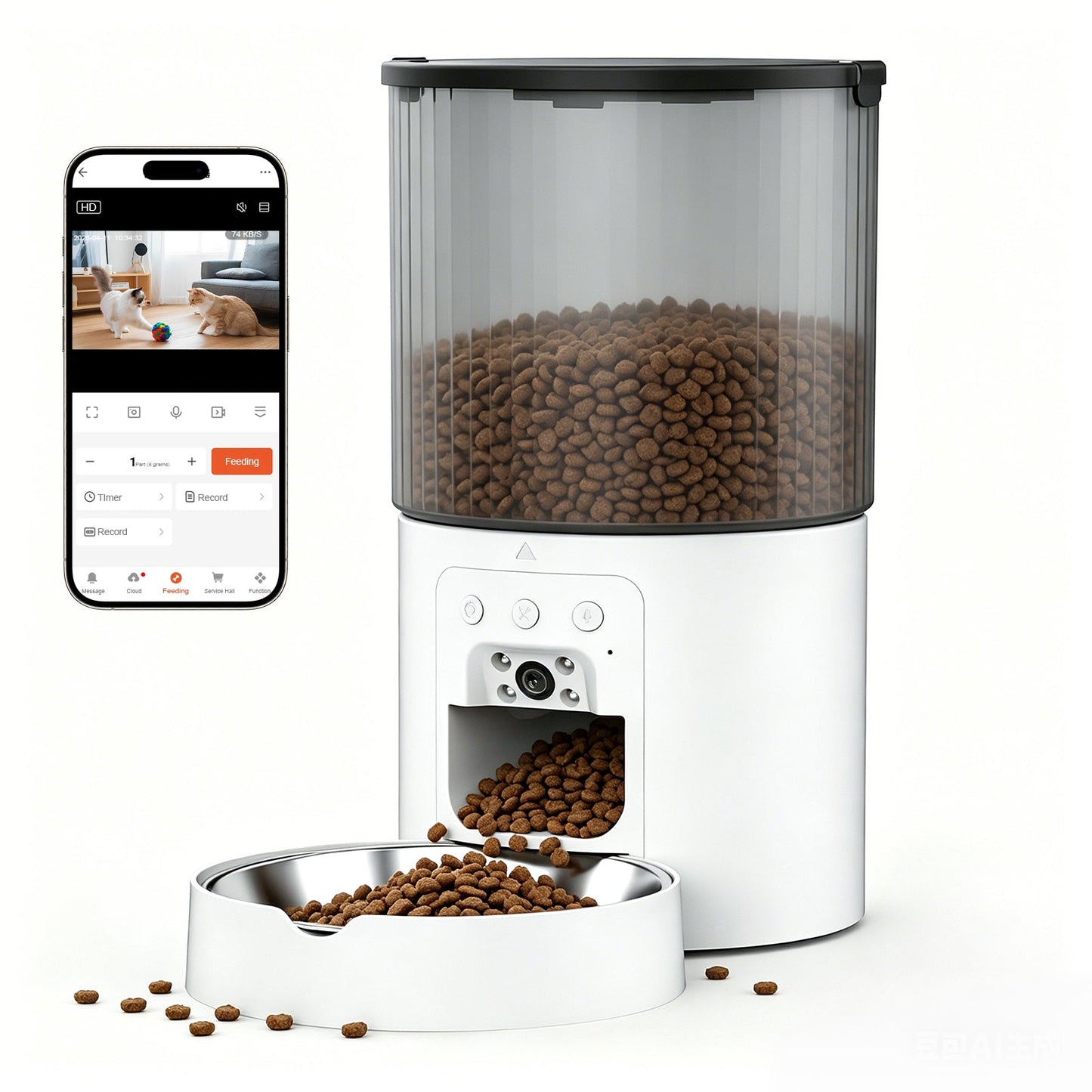 Advwin 4L Automatic Cat Feeder with 1080P HD Camera