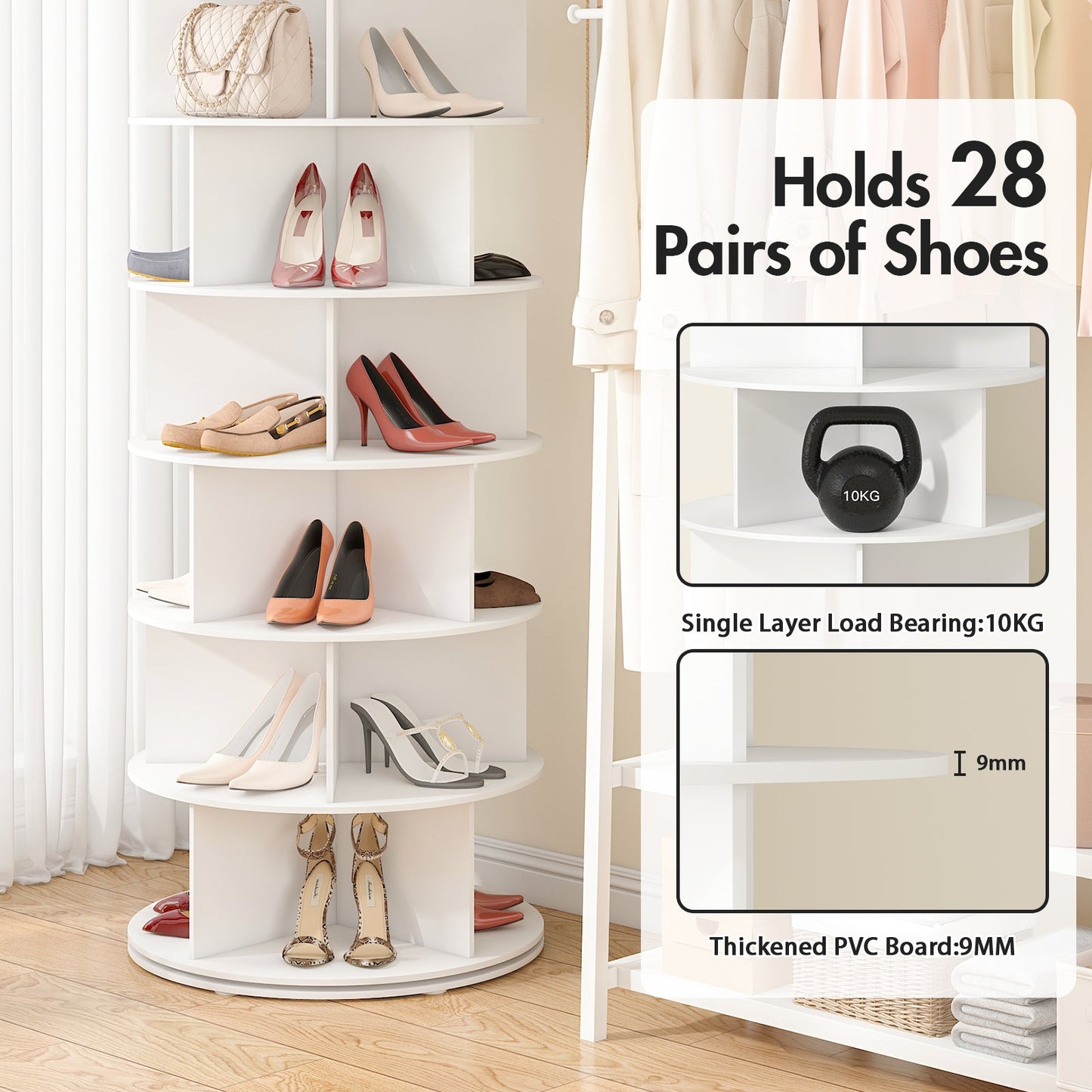 Advwin 7-Tier 360° Rotating Shoe Rack & Organizer