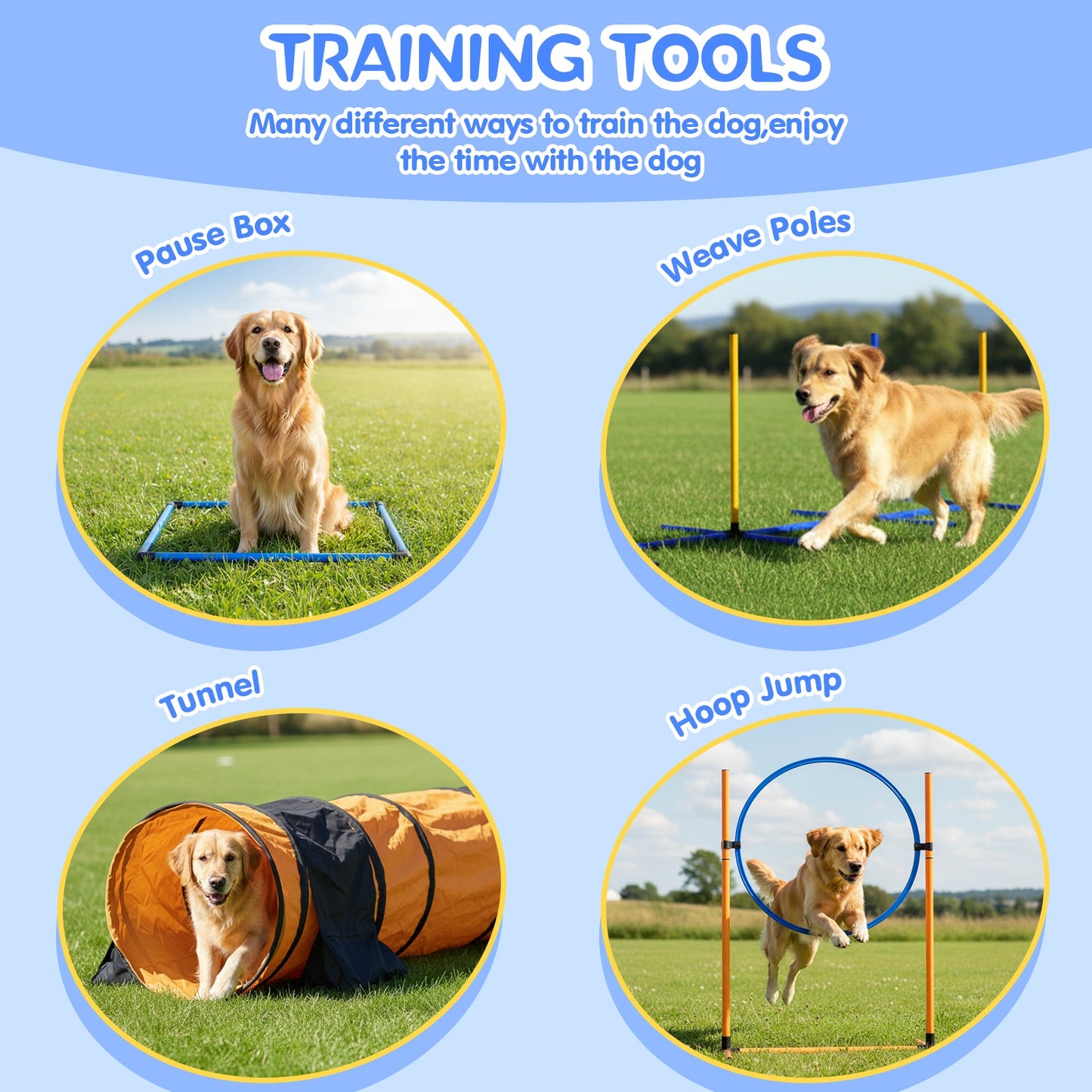 Advwin Dog Agility Equipment Obstacle Course Backyard Set