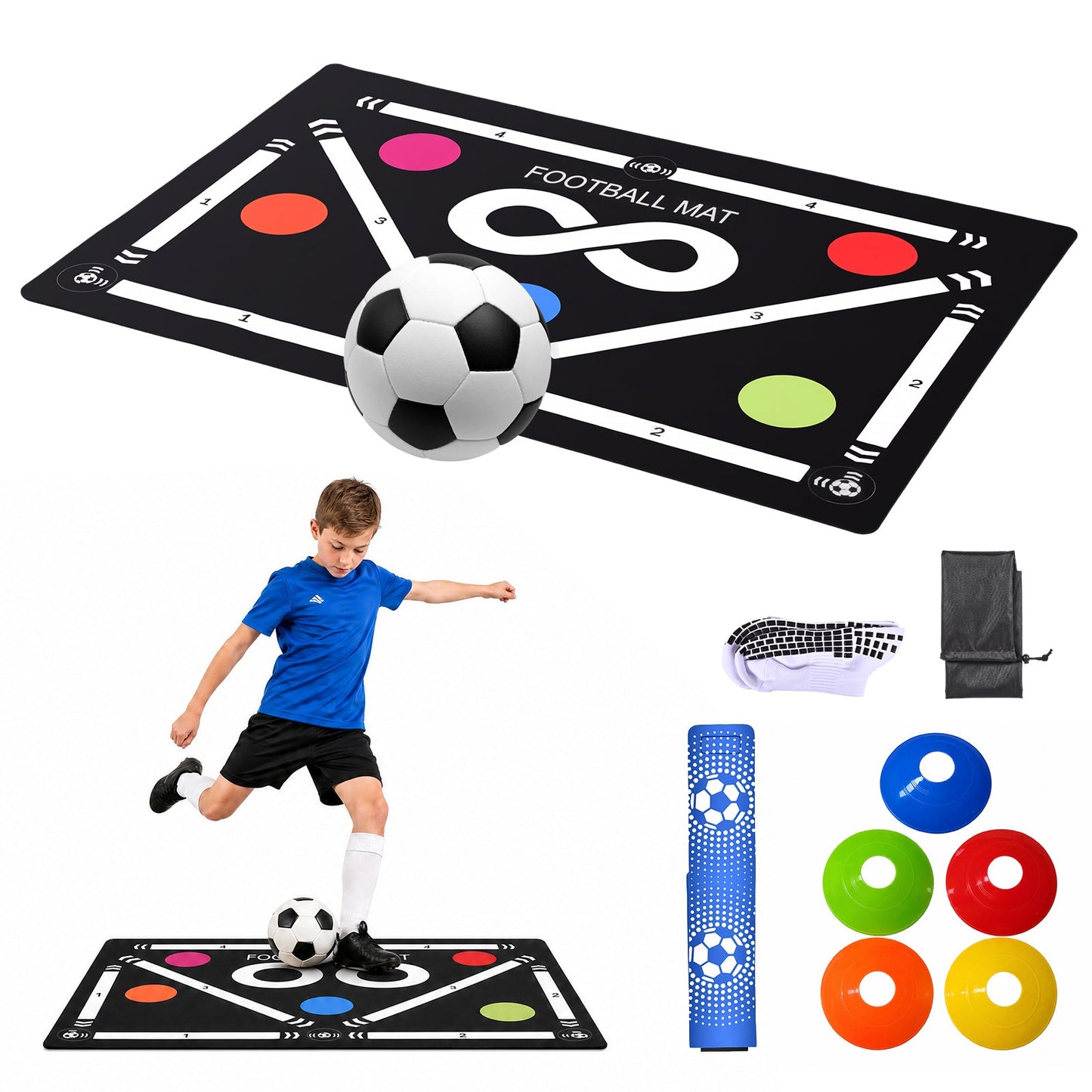 Advwin Soccer Training Mat Non-Slip Silent