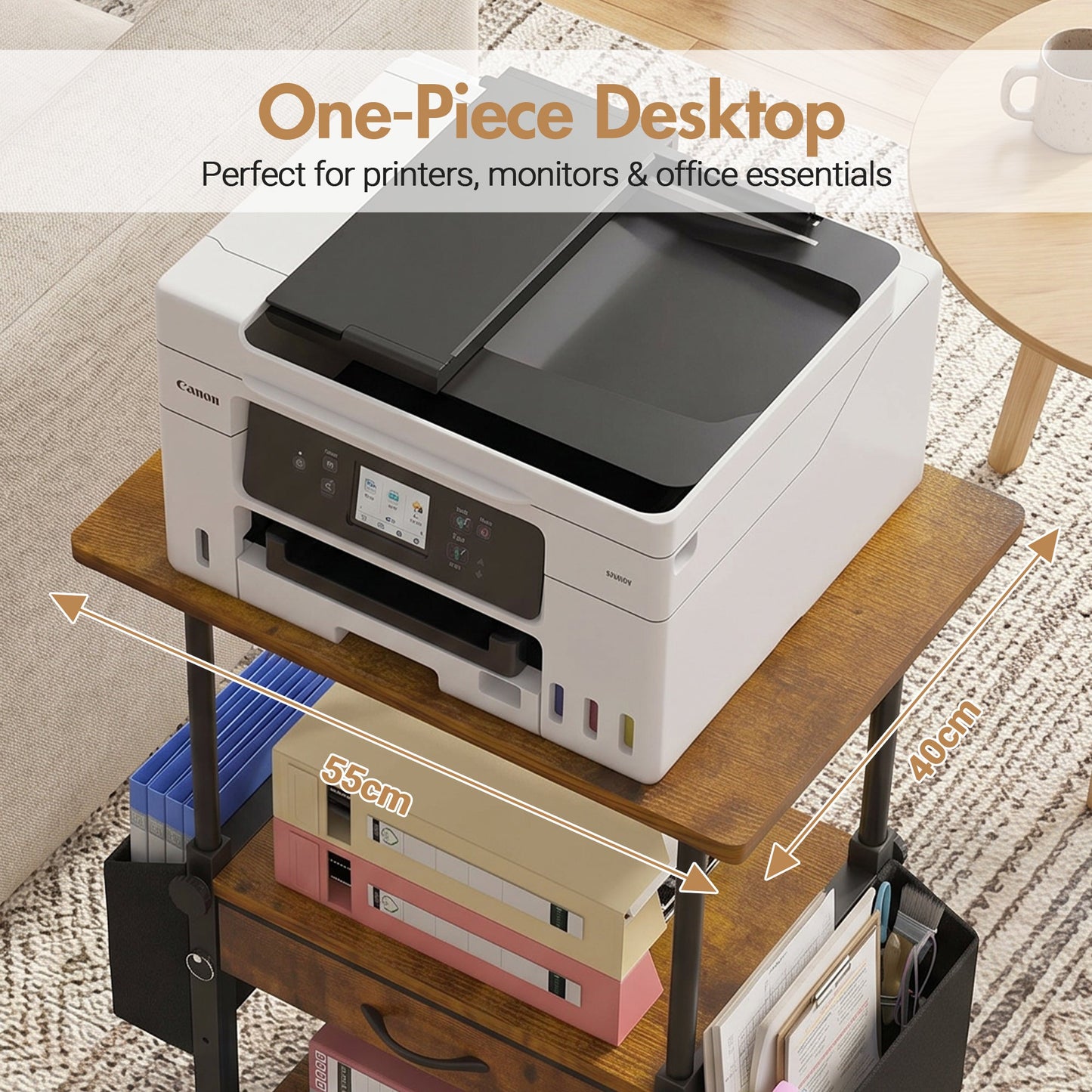 Advwin Height Adjustable Printer Stand with Wheels