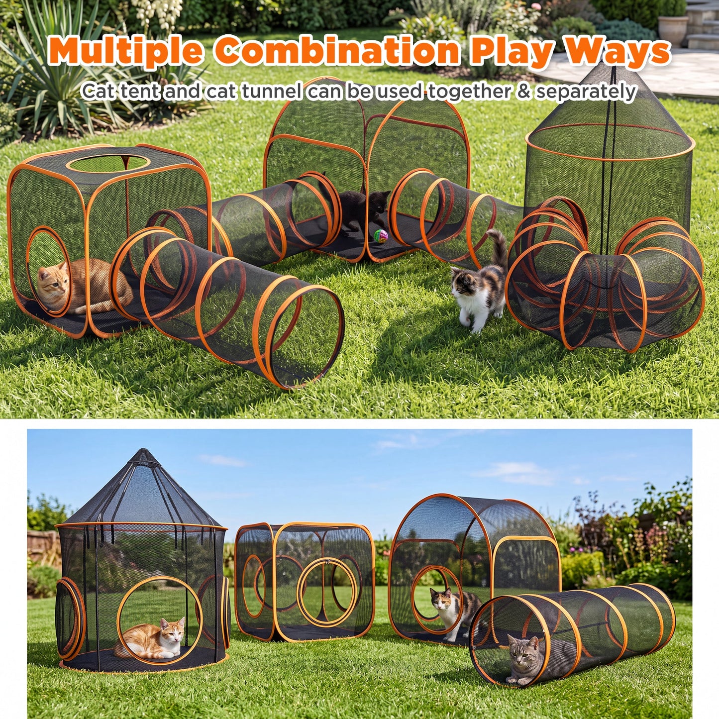Advwin 7-in-1 DIY Cat Enclosure Outdoor Playpen