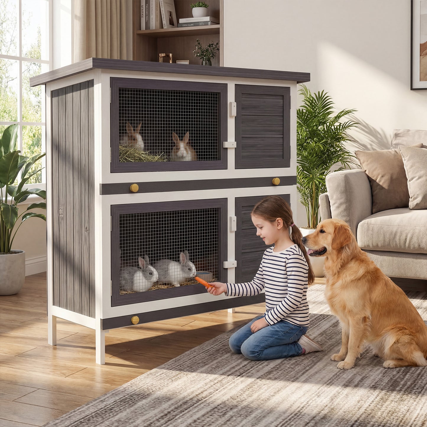 Advwin Wooden Pet Hutch Rabbit Cage House