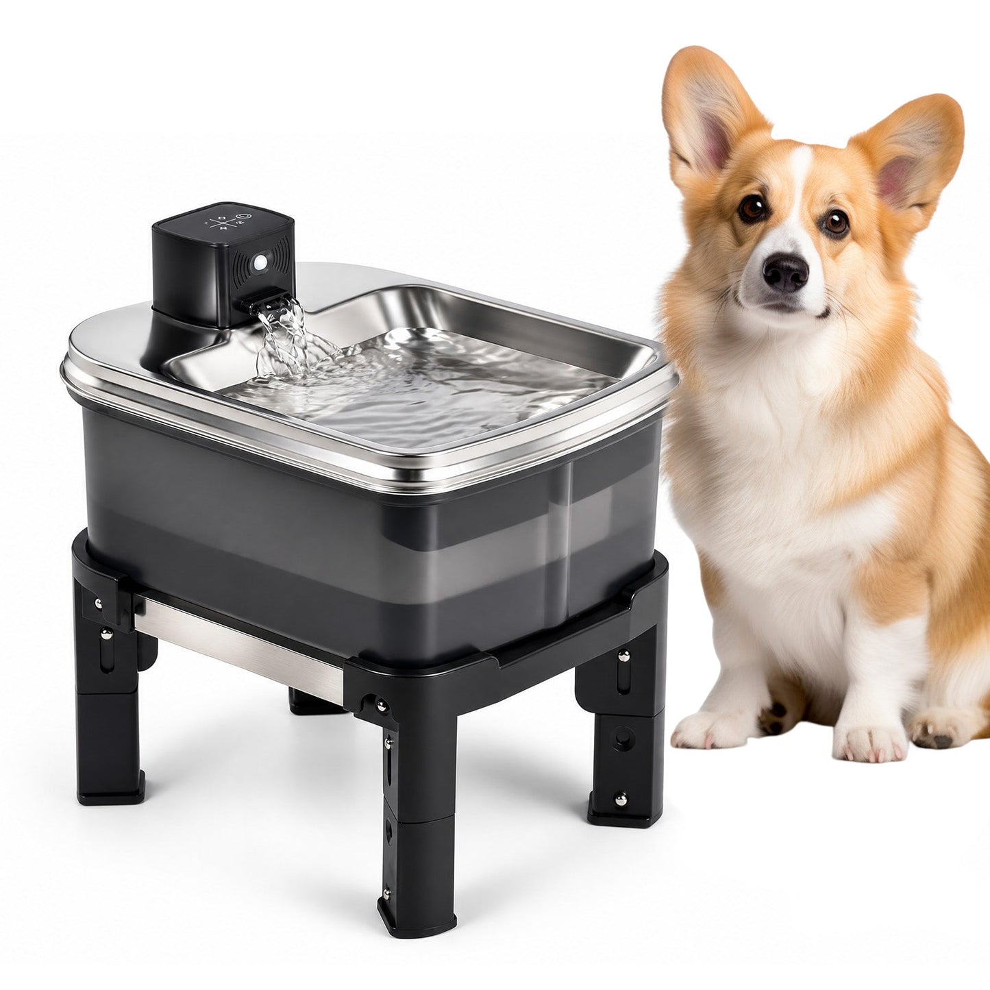 Advwin 9L Wireless Pet Water Fountain with Adjustable Heights