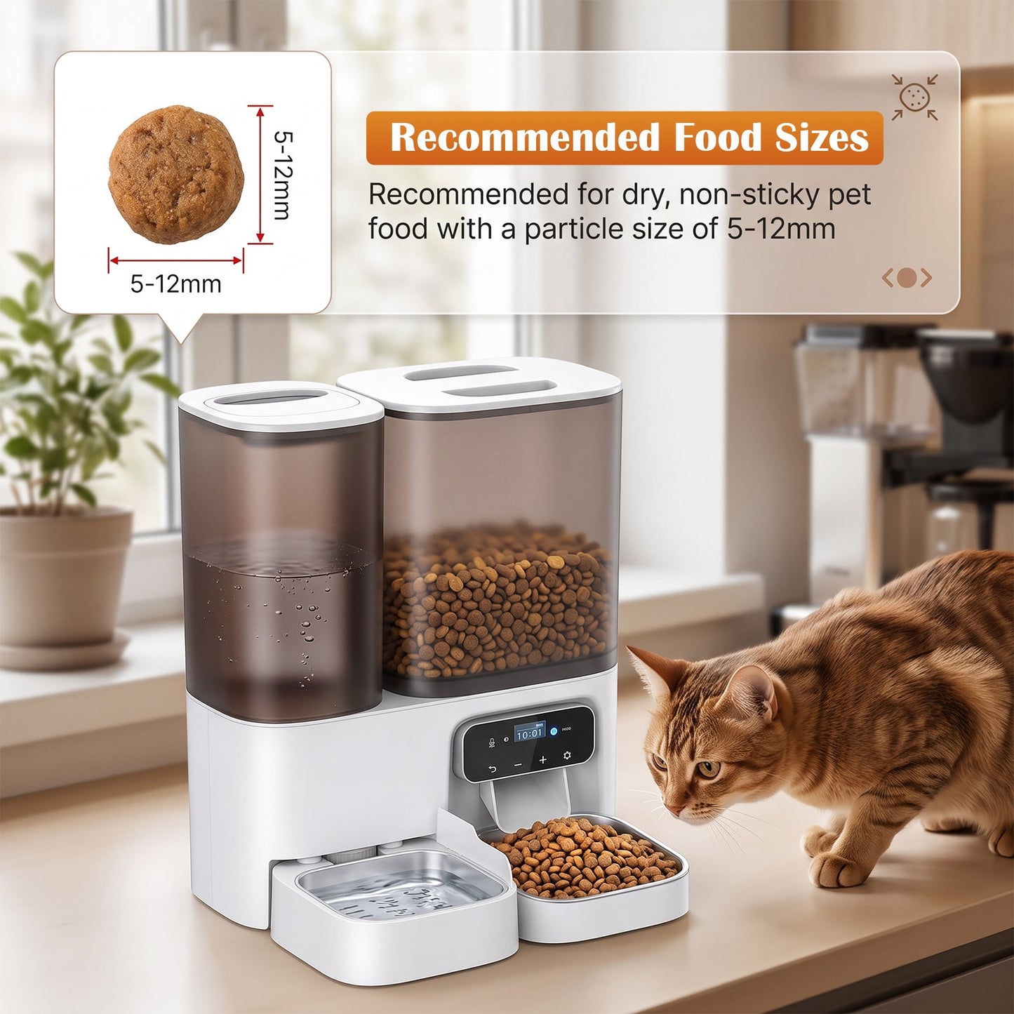 Advwin 2-in-1 Automatic Cat Feeder & Water Dispenser
