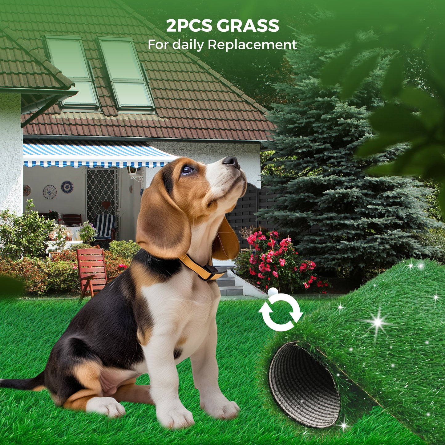 Advwin Dog Potty with Pee Baffle 76cm x 50cm