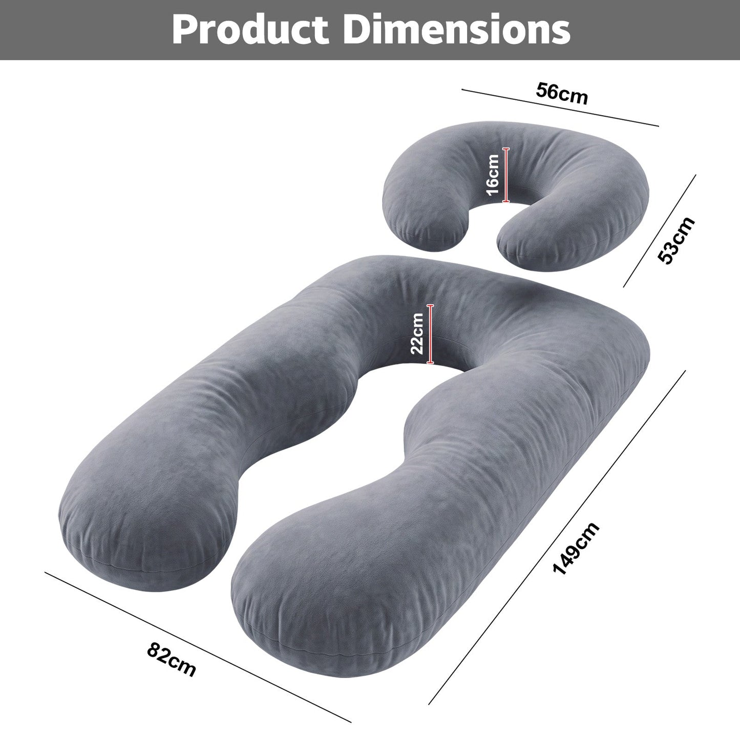 Advwin U-Shaped Pregnancy Pillow & C-Shaped Support Pillow