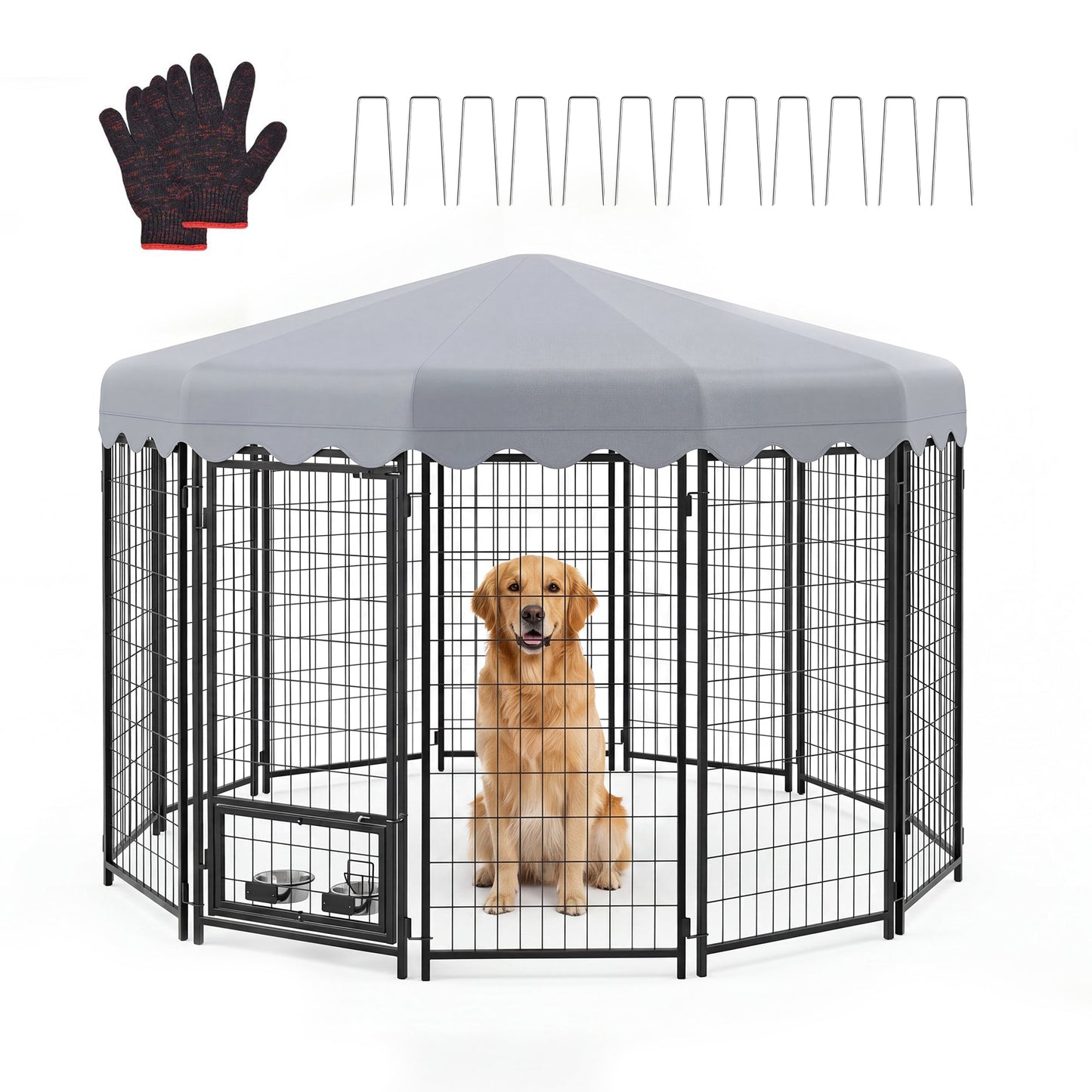 Advwin Heavy Duty Outdoor Dog Kennel with Roof