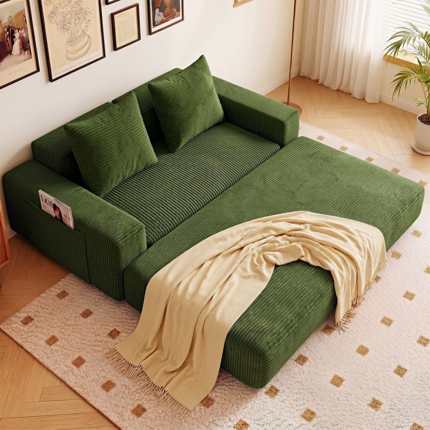 Advwin Folding Sofa Bed 2 in 1 Convertible Floor Sofa