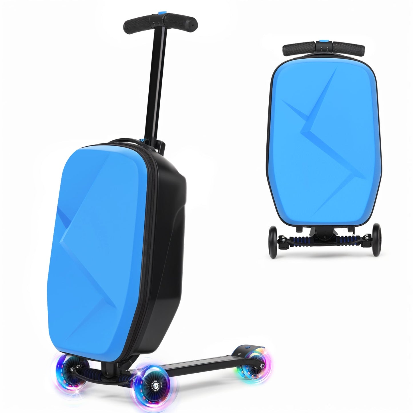 Advwin 2-in-1 Foldable Scooter Suitcase LED Wheels