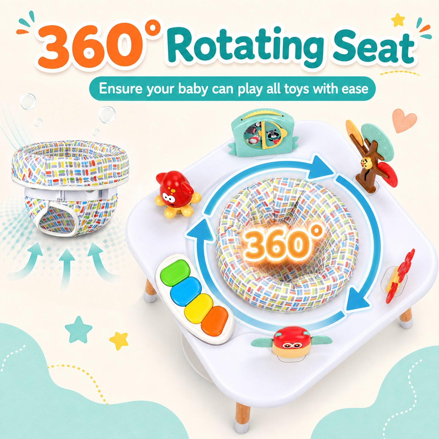 Advwin 4-in-1 Baby Jumper Activity Center & Learning Table