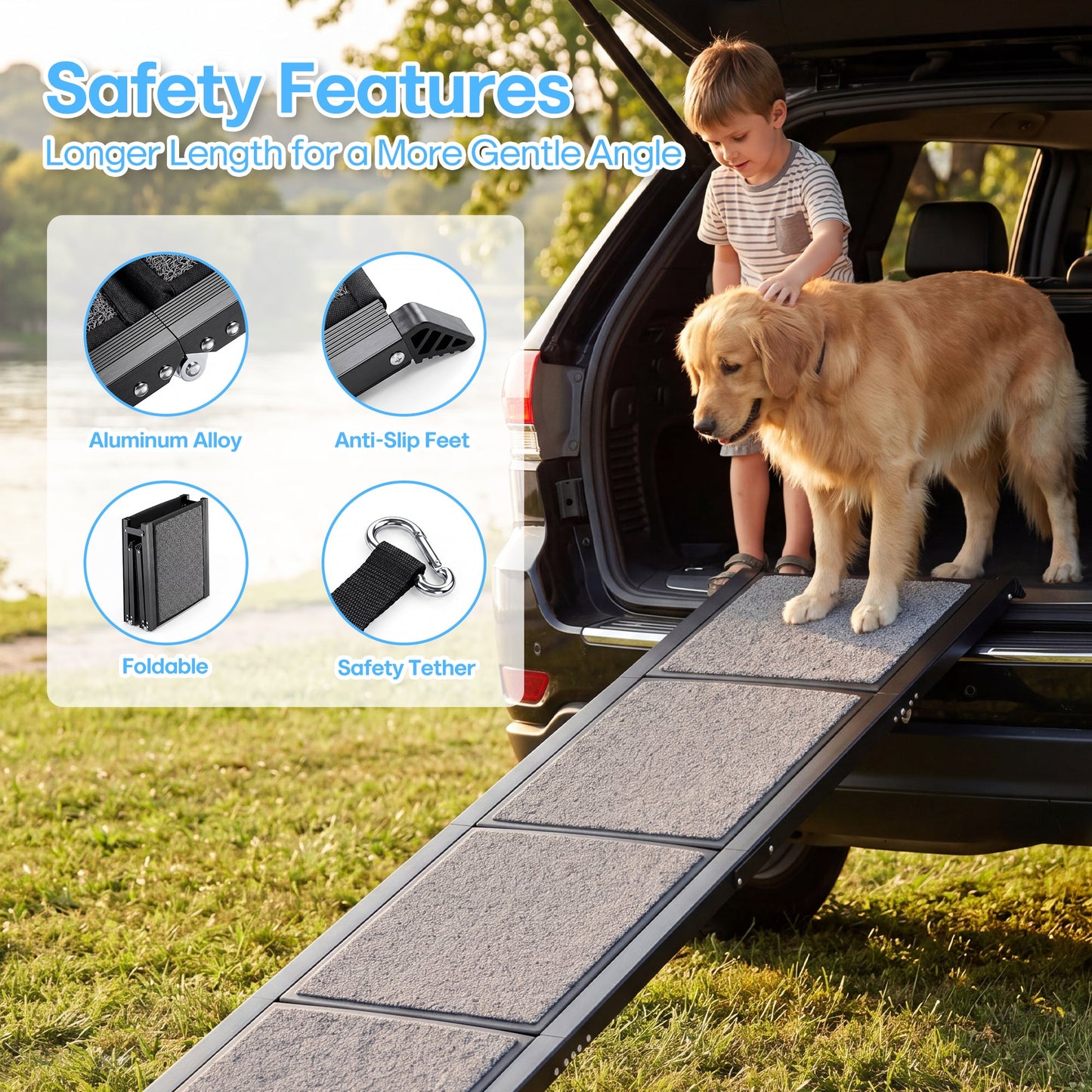 Advwin 180cm x 44cm Folding Dog Ramp for Car