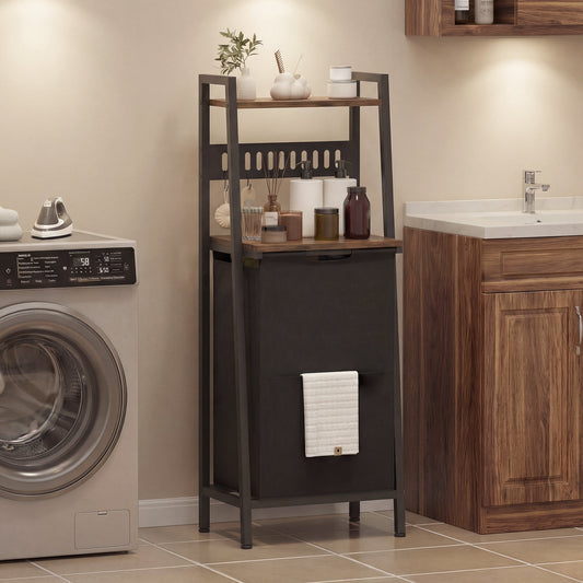 Advwin Laundry Basket with 2-Tier Shelves 54L