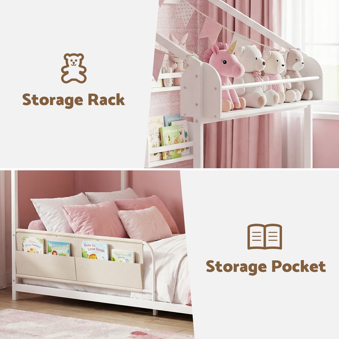 Advwin Kids Bed Frame Montessori House
