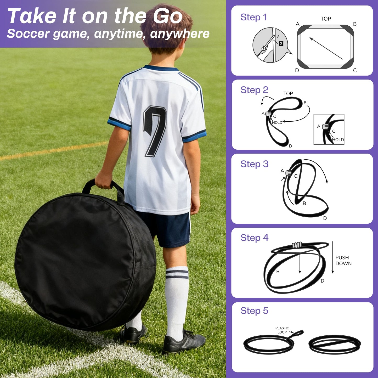Advwin Pop-Up 2-in-1 Football Goal