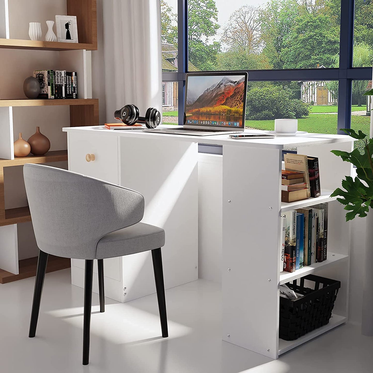 Advwin Office Desk Computer Desk with Drawers Cabinet