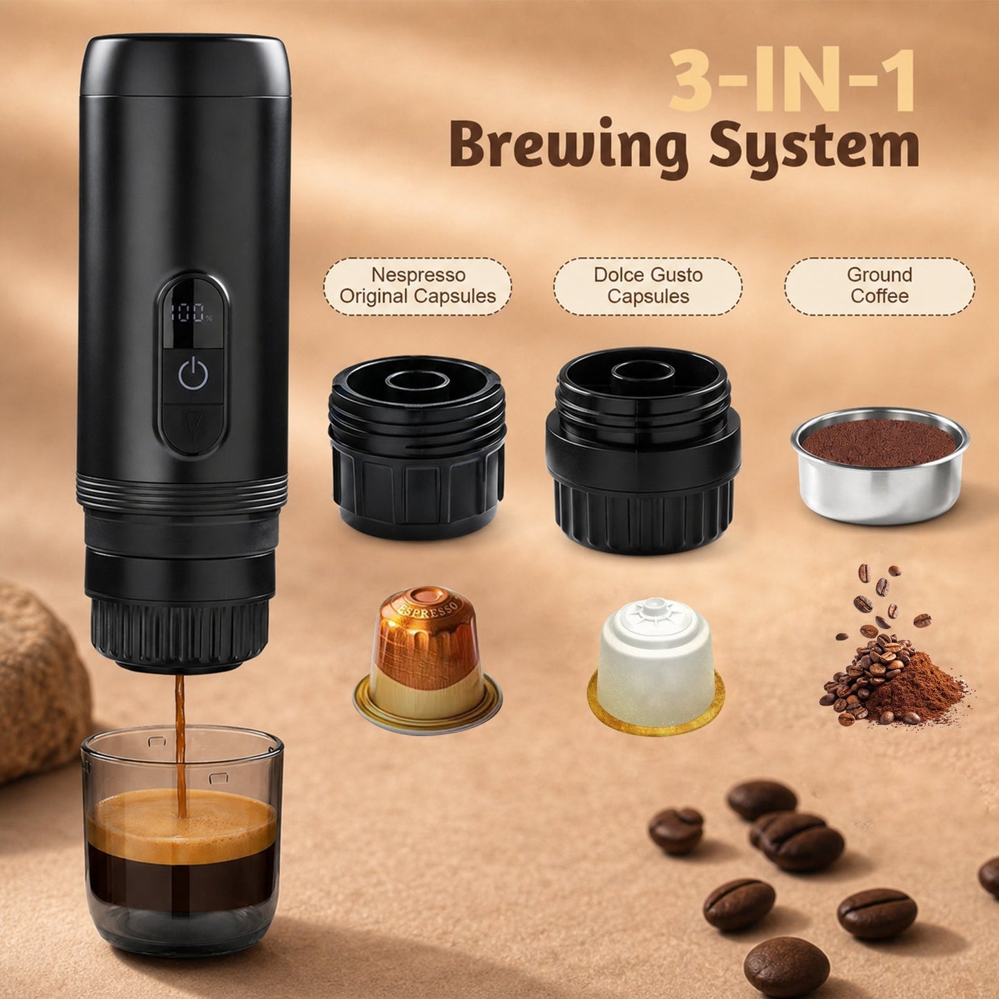 Advwin Portable Espresso Machine with Heating Function