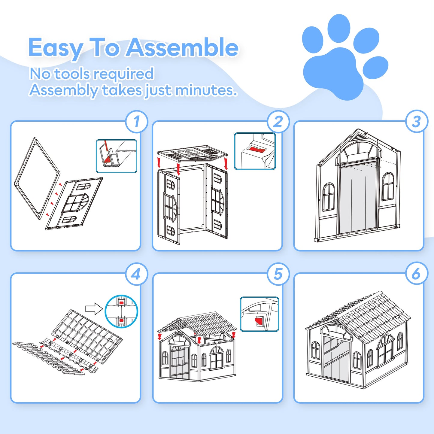 Advwin Small Weatherproof Plastic Dog House