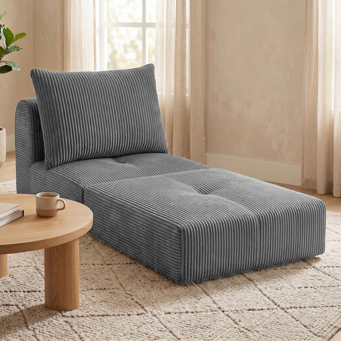 Advwin Stackable Corduroy Sofa Lounger