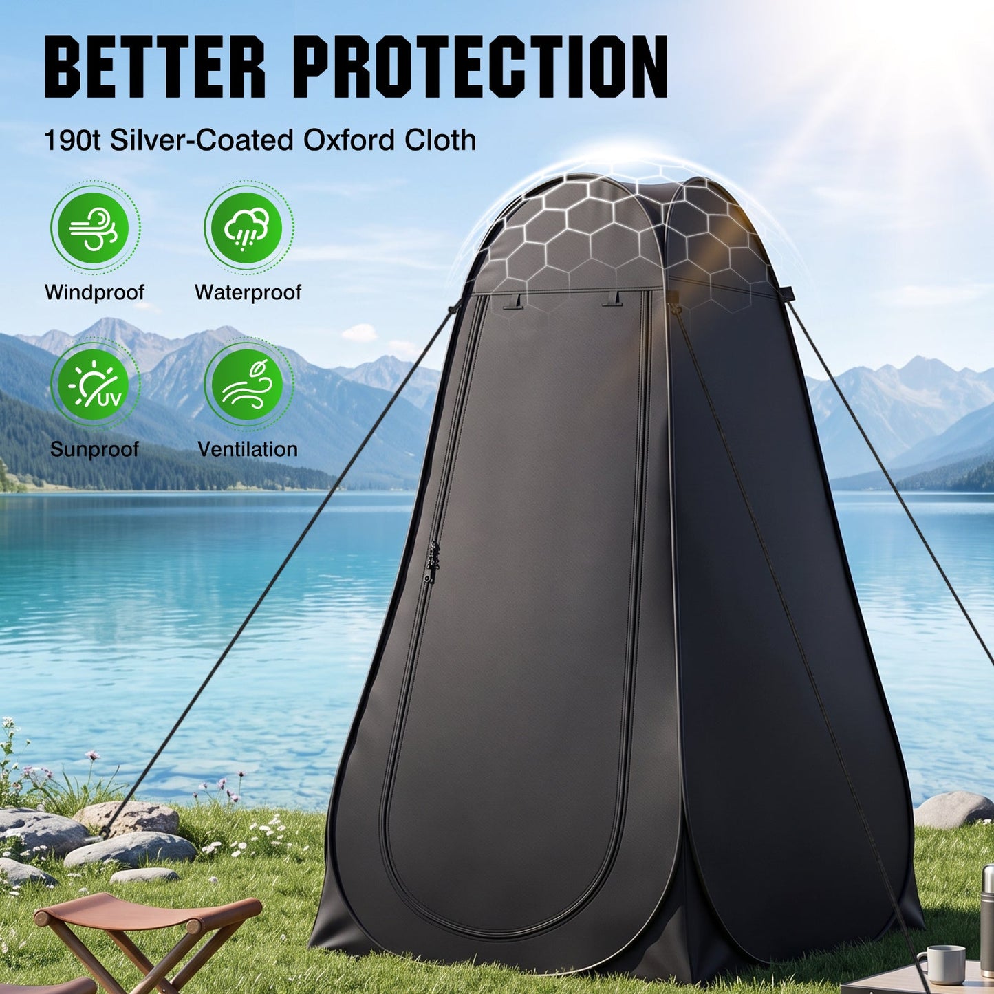 Advwin Pop-Up Camping Shower Privacy Tent with Windows