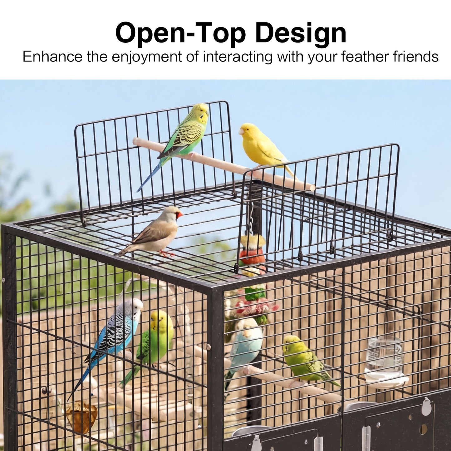 Advwin Bird Cage 146CM Open Top 2 Perches Aviary