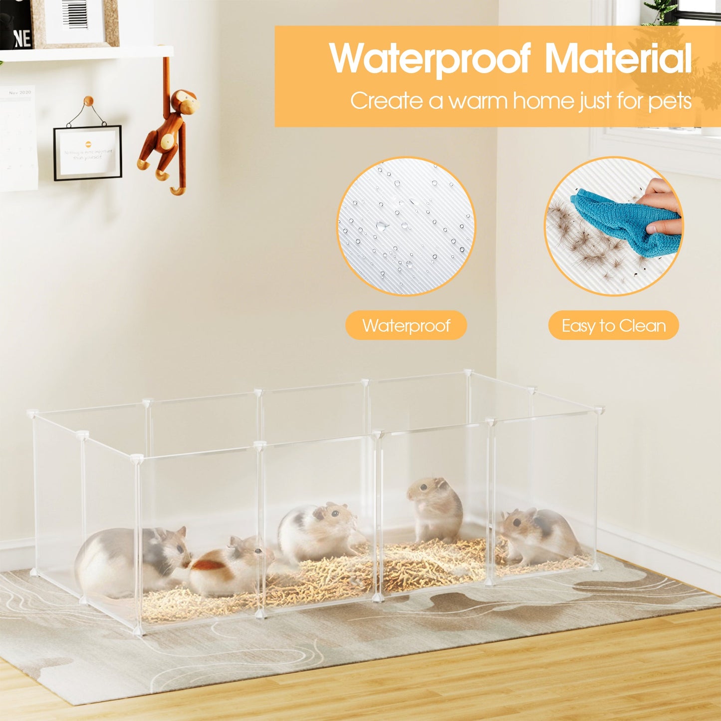Advwin Small Animal Playpen DIY Cage 12 Panels