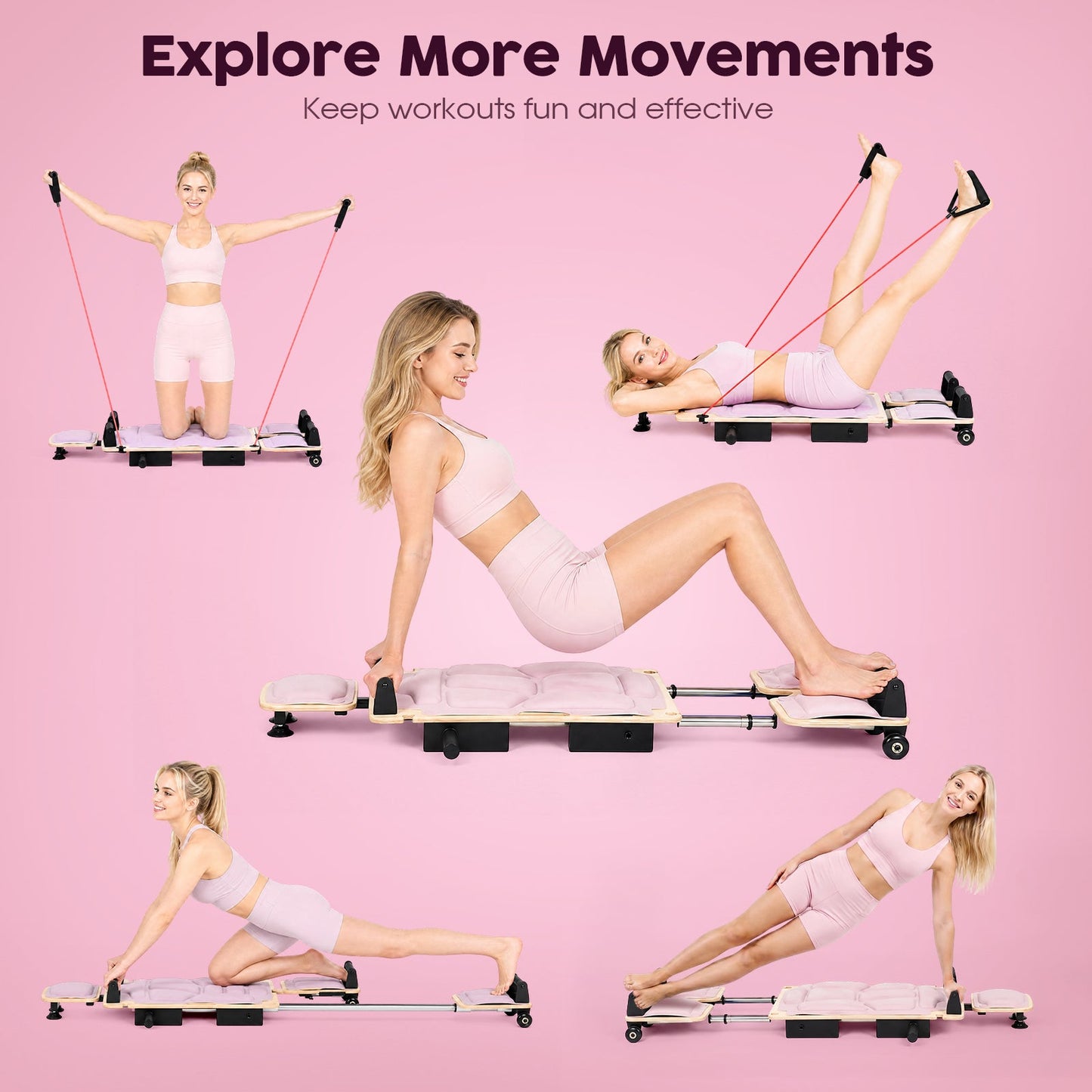 Advwin Pilates Reformer Board for Home Workout
