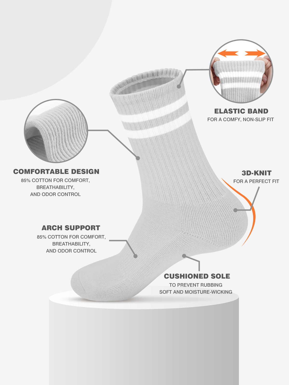 Advwin Double Striped Crew Socks for Men & Women